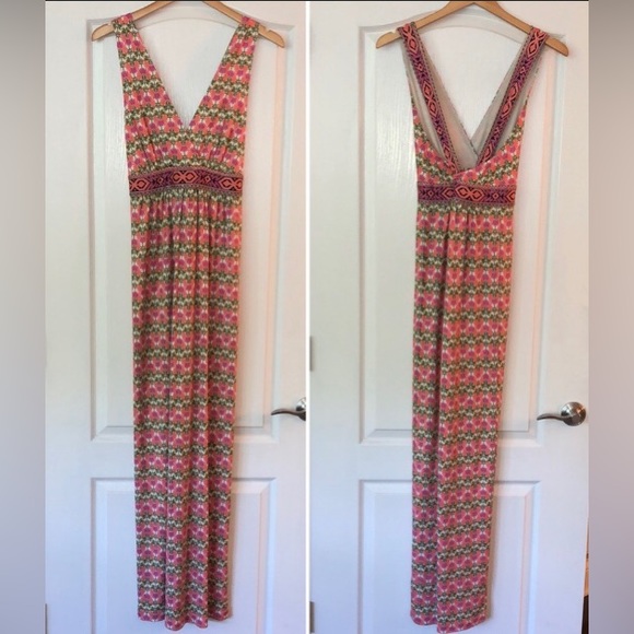 Tory Burch Patterned Silk Maxi Dress, Size Medium. - Picture 1 of 8